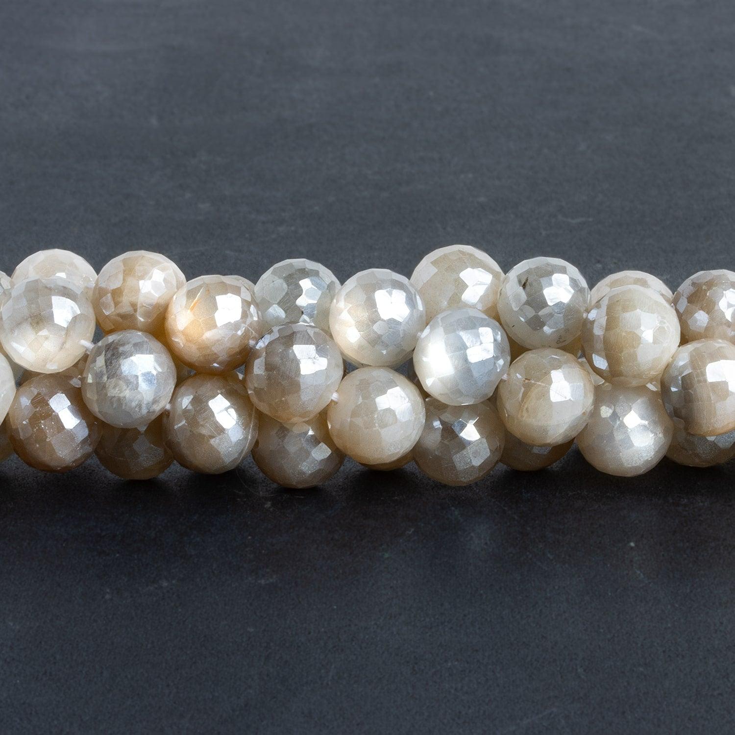 10mm Mystic Moonstone Faceted Rounds 14 inch 38 beads - The Bead Traders