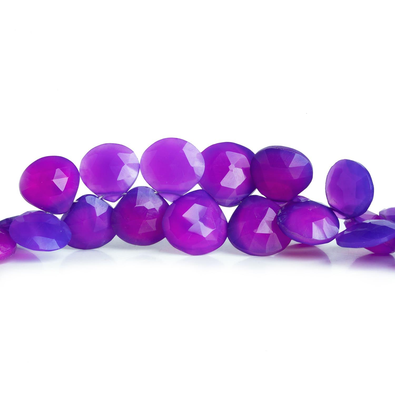 10mm Purple Chalcedony Faceted Hearts 8 inch 45 beads - The Bead Traders