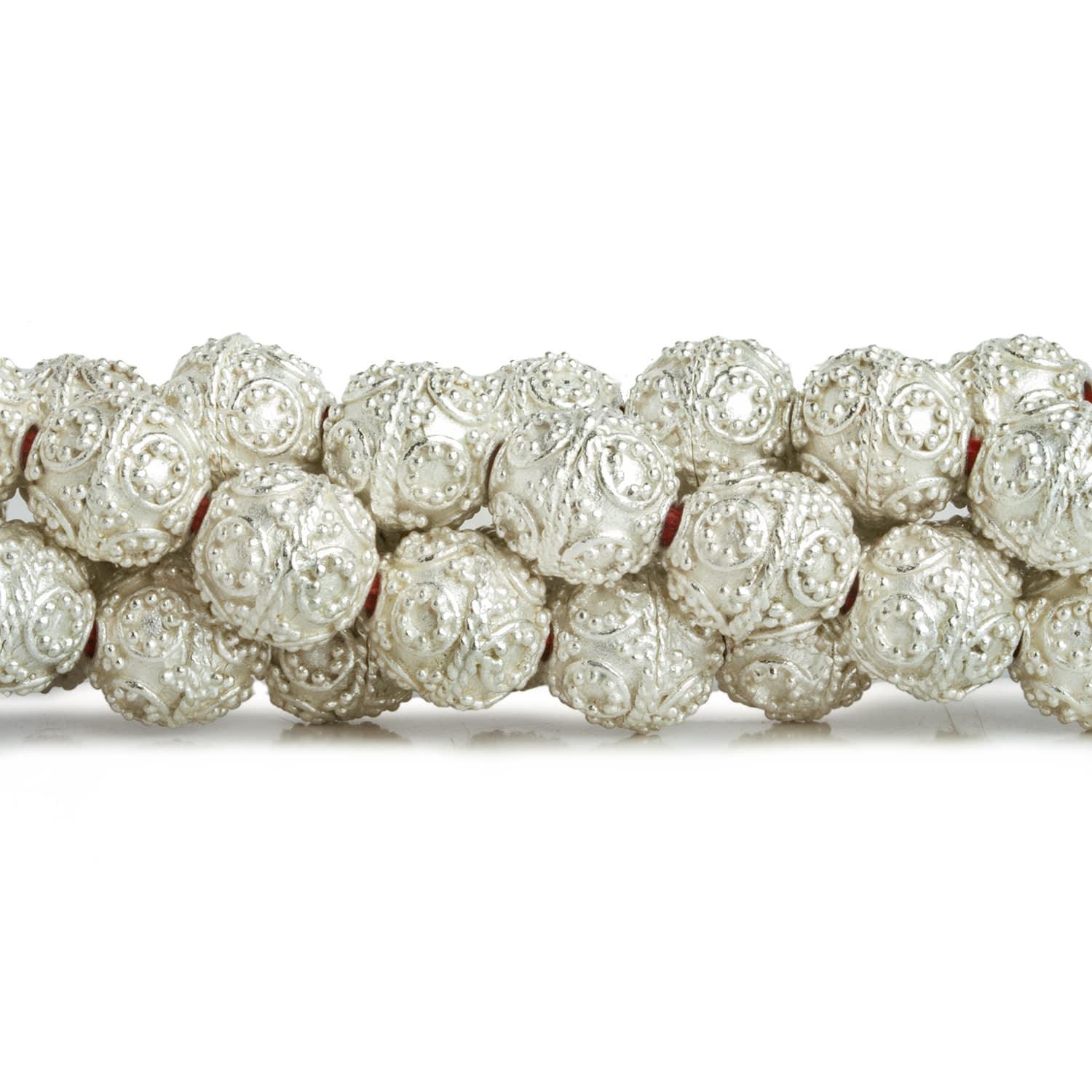 10mm Silver Plated Copper Ball Rounds 8 inch 20 beads - The Bead Traders