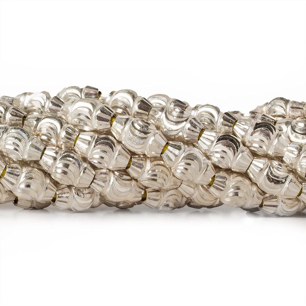 10mm Sterling Silver Plated Brass BiCone Beads, 8 inch - The Bead Traders
