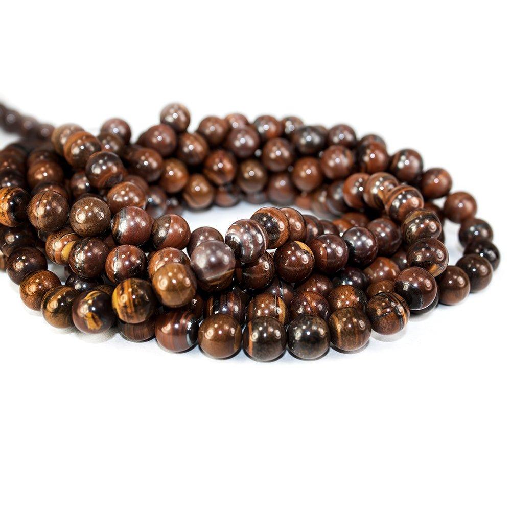 10mm Tiger Iron polished round Beads 15.5 inch 39 pieces - The Bead Traders