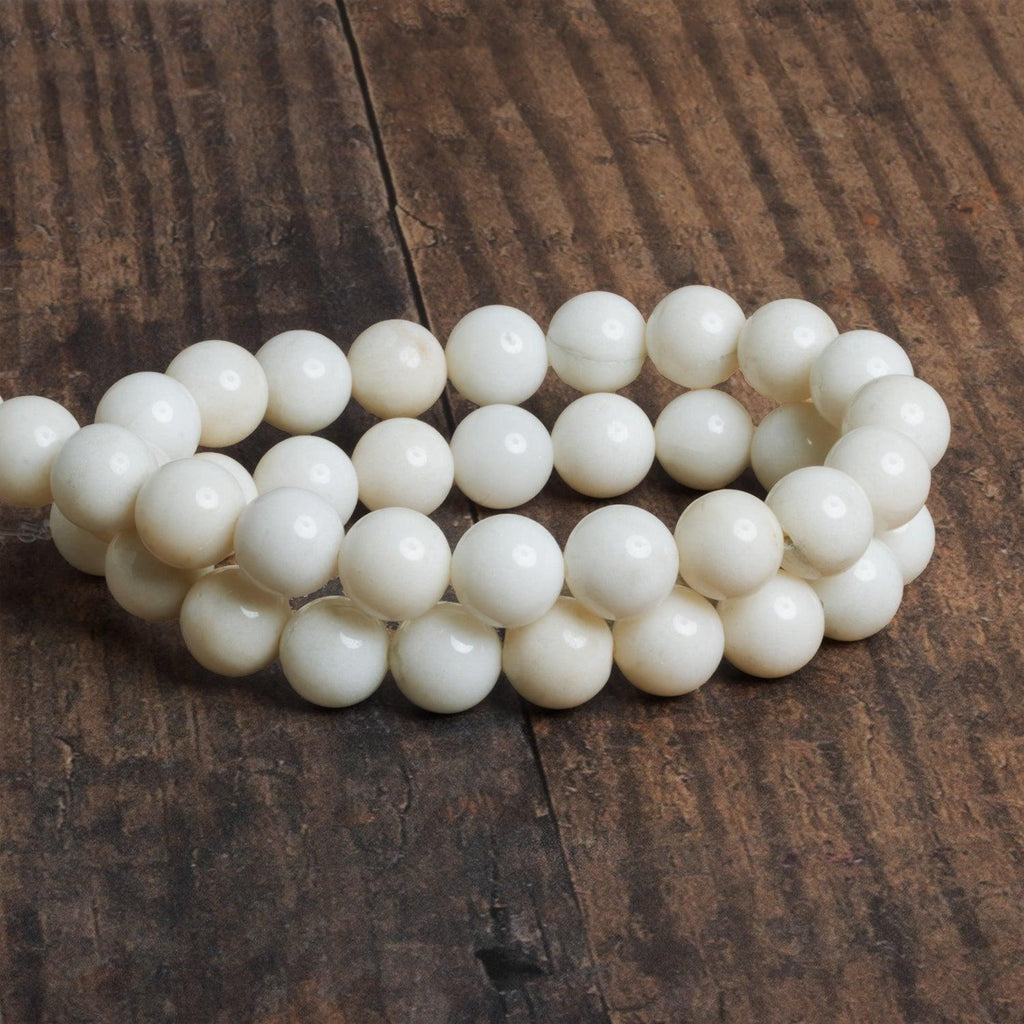 10mm White Jade Plain Rounds 15 inch 40 beads - The Bead Traders