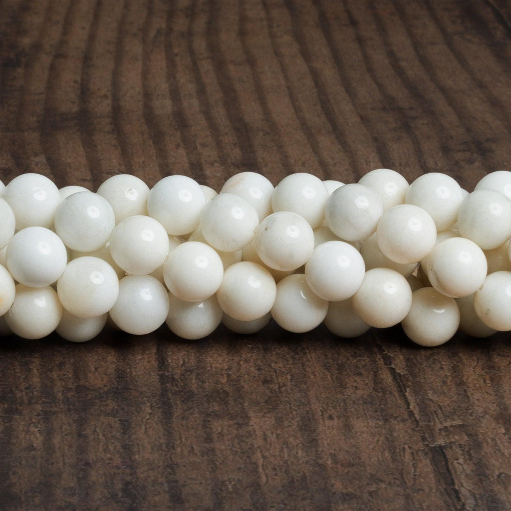 10mm White Jade Plain Rounds 15 inch 40 beads - The Bead Traders