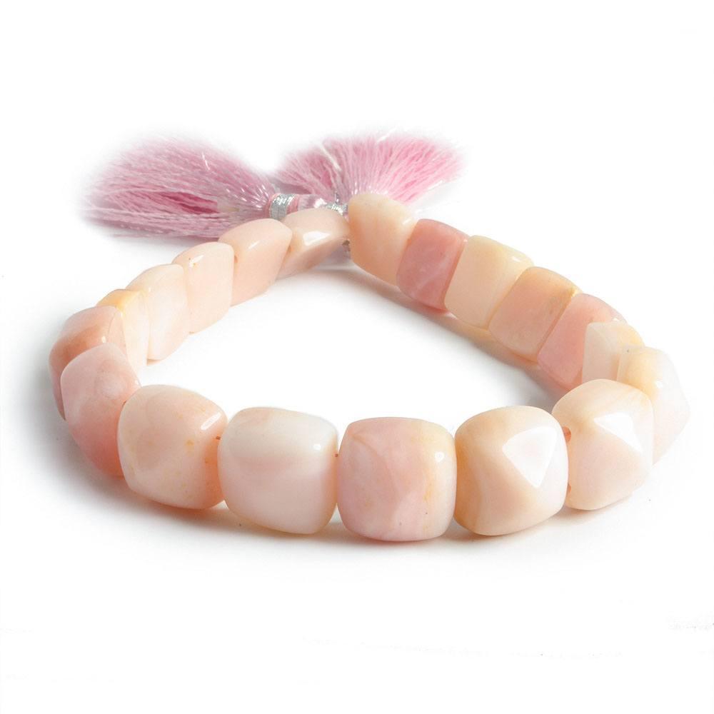 10x10-11x11mm Pink Peruvian Opal Square Cabochon Beads 8 inch 19 pieces - The Bead Traders