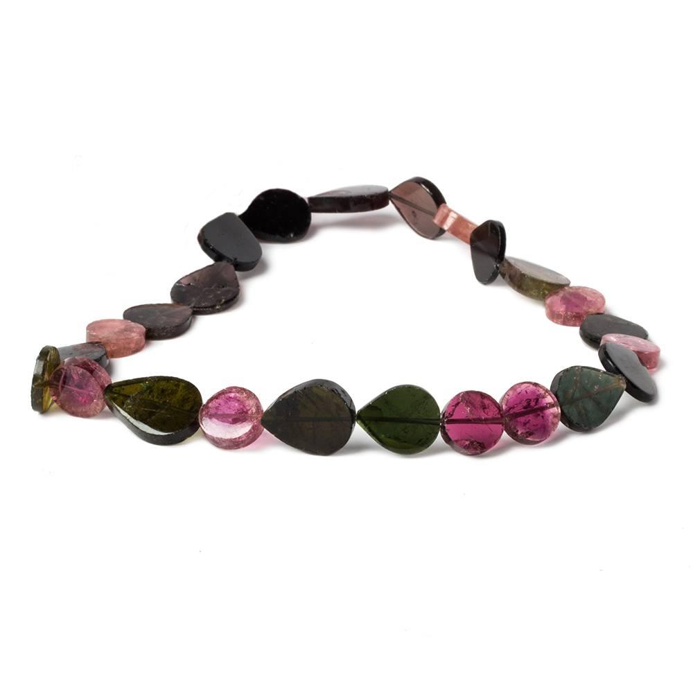 10x10-11x16mm Multi Color Tourmaline Plain Pear & Coin Beads 10 inch 21 pcs - The Bead Traders