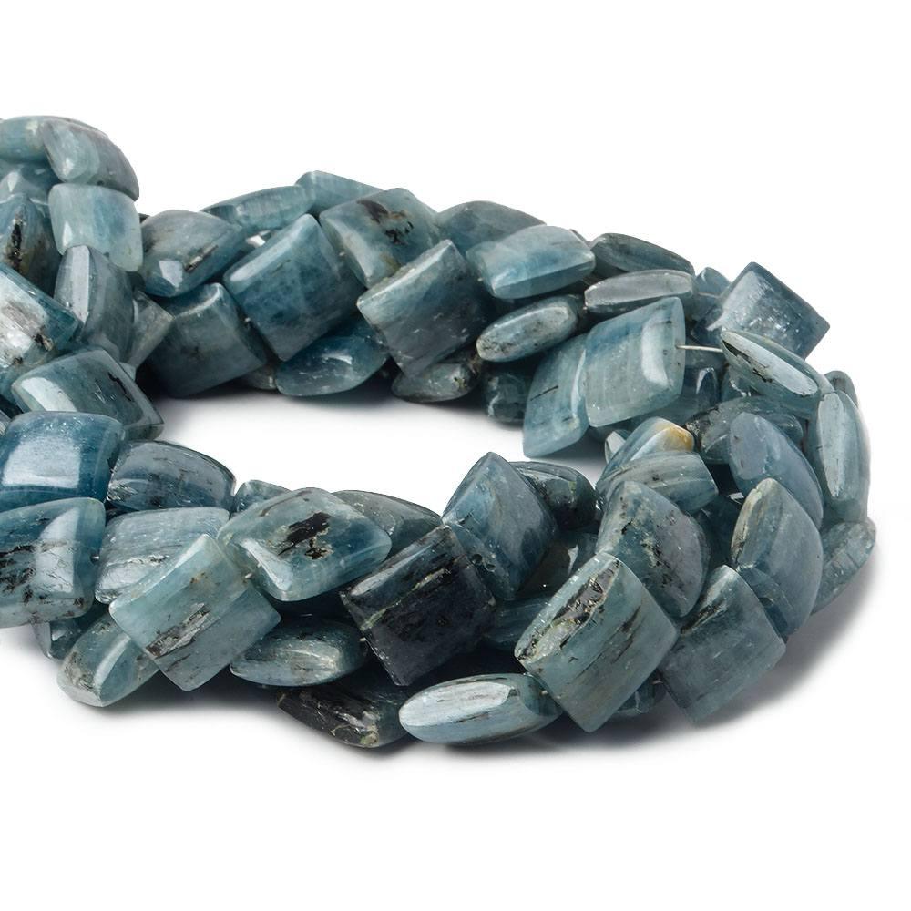10x10mm-12x12mm Blue Kyanite plain square beads 15 inch 26 pieces - The Bead Traders