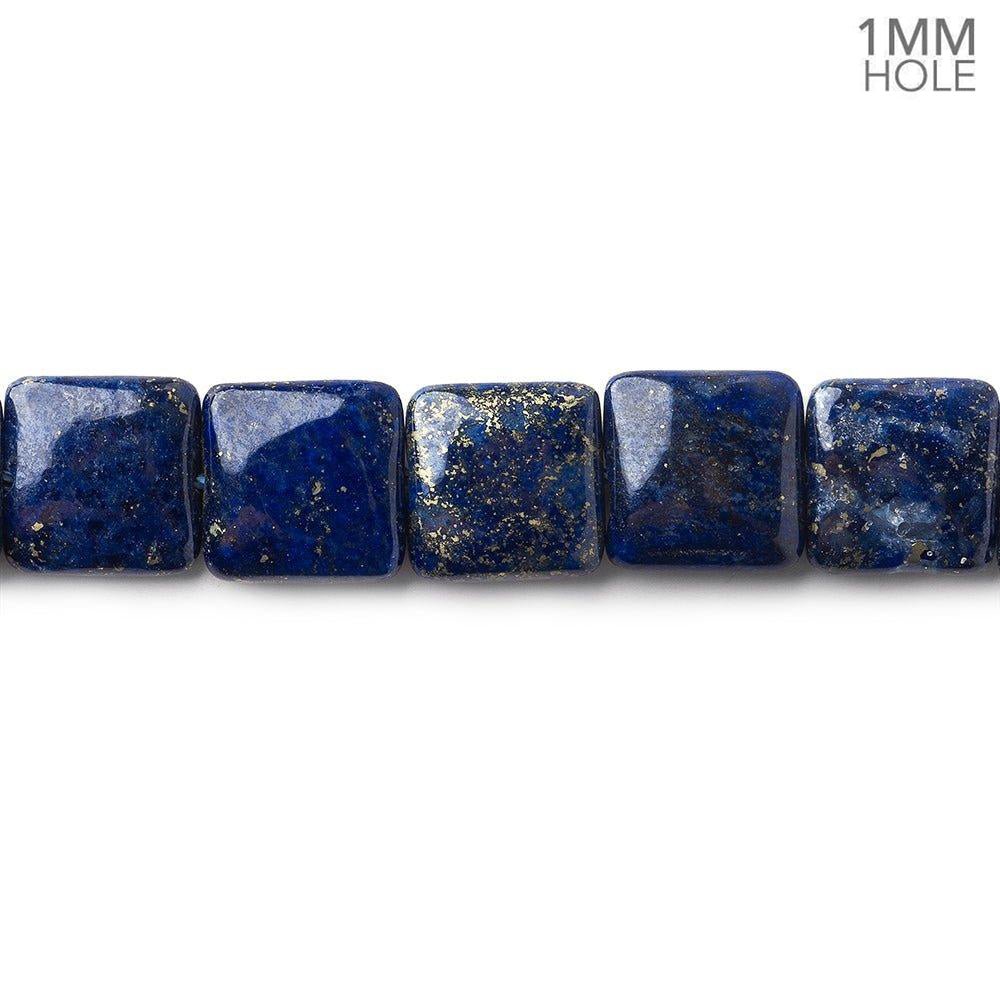 10x10mm Lapis Lazuli plain square beads 16 inch 40 beads - The Bead Traders