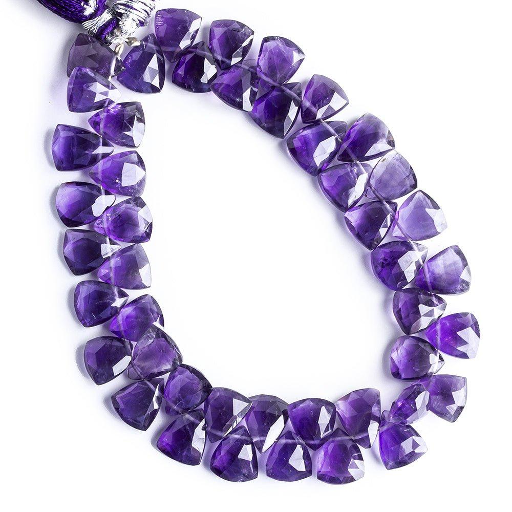 10x6mm Amethyst Top Drilled Faceted Triangle Beads 8 inch 46 pieces - The Bead Traders