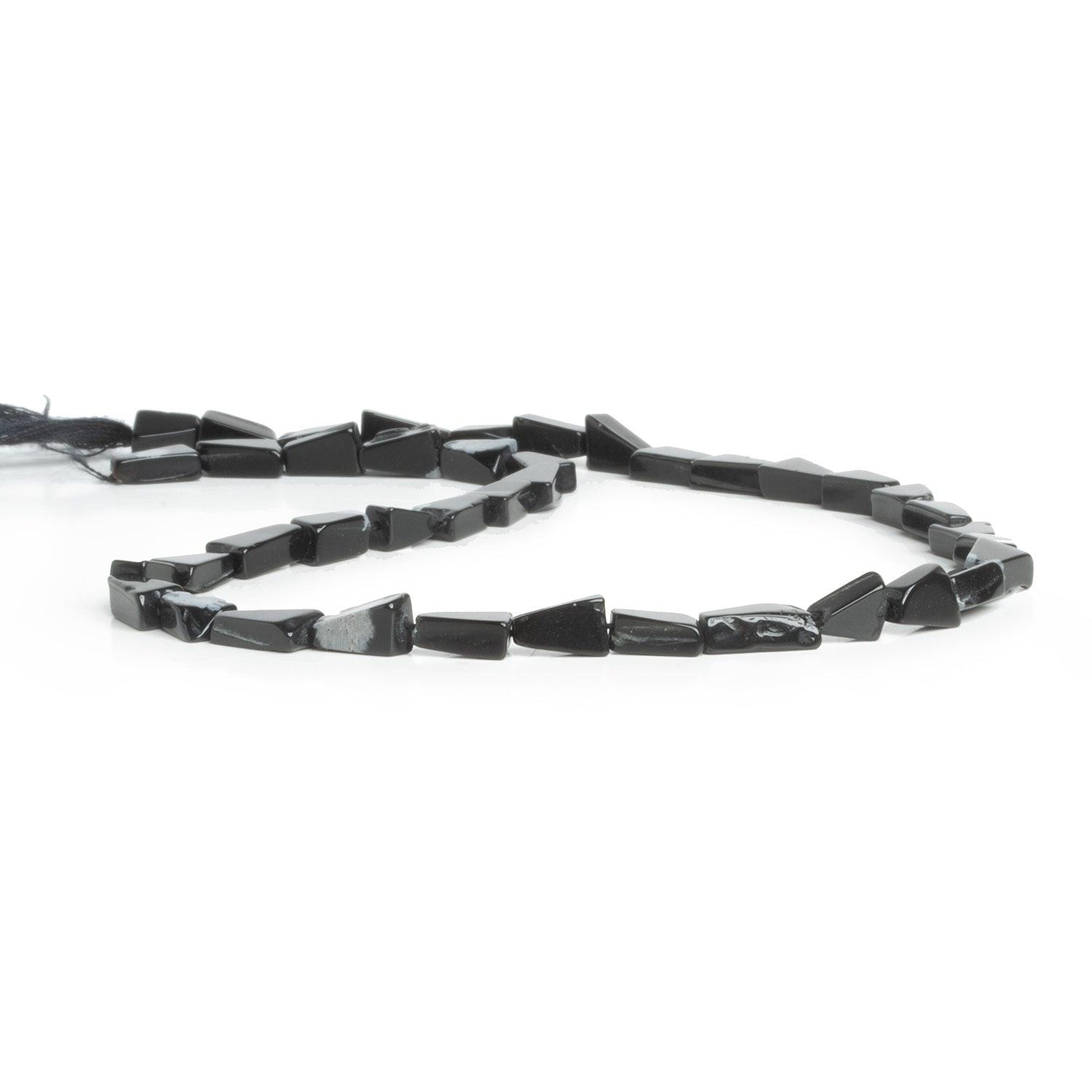 10x6mm Snowflake Obsidian Triangles 14 inch 39 beads - The Bead Traders