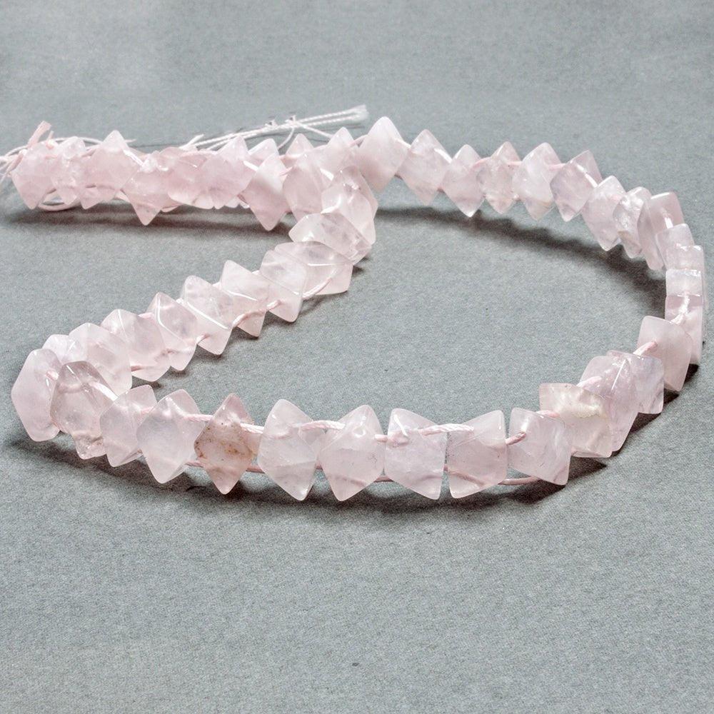 10x7-12x8mm Rose Quartz double drilled kites 16 inches 47 pieces - The Bead Traders
