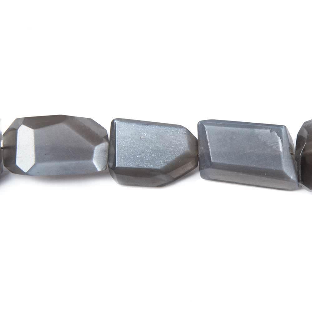 10x7-14x8mm Platinum Grey Moonstone faceted nuggets 8 inch 15 beads - The Bead Traders