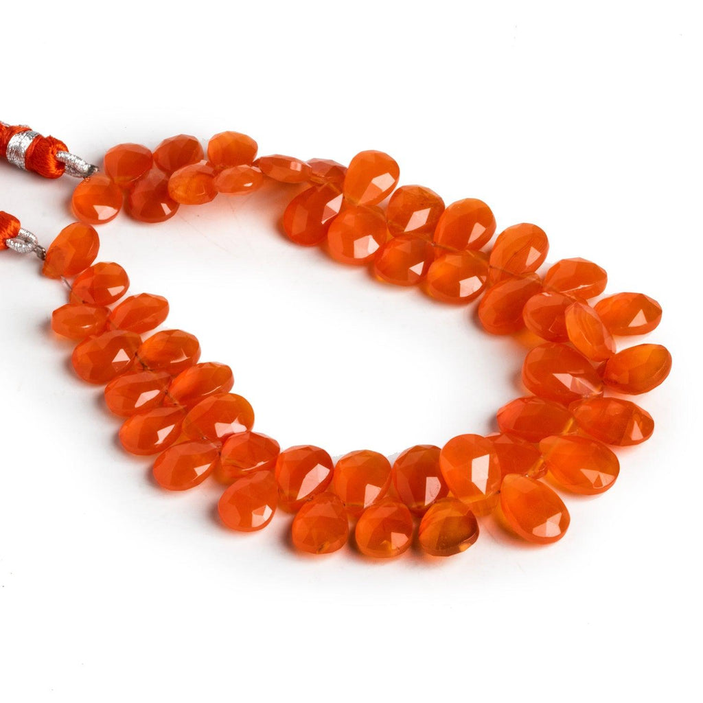 10x7mm Carnelian Faceted Pears 8 inch 50 beads - The Bead Traders