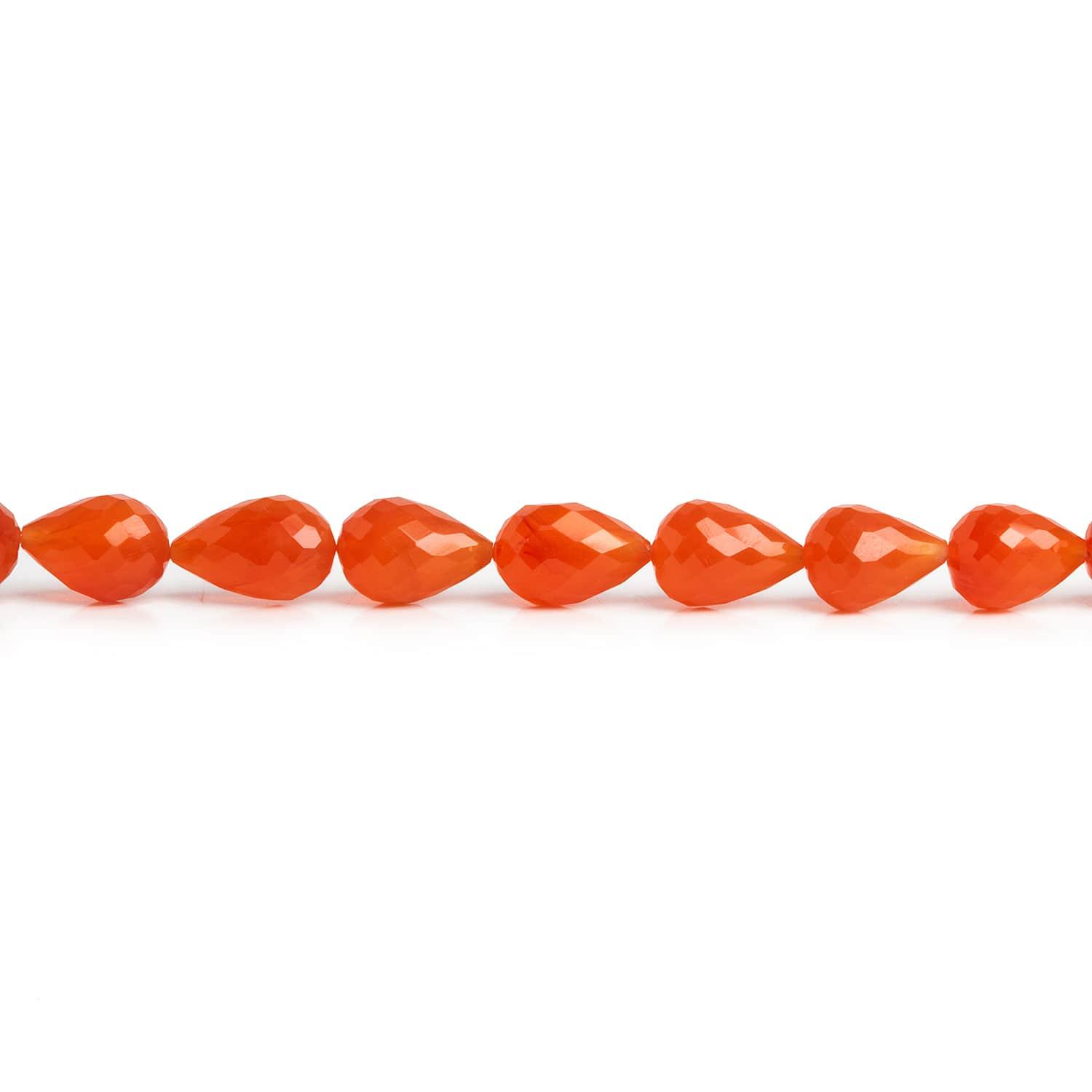 10x7mm Carnelian Teardrops 8 inch 20 beads - The Bead Traders