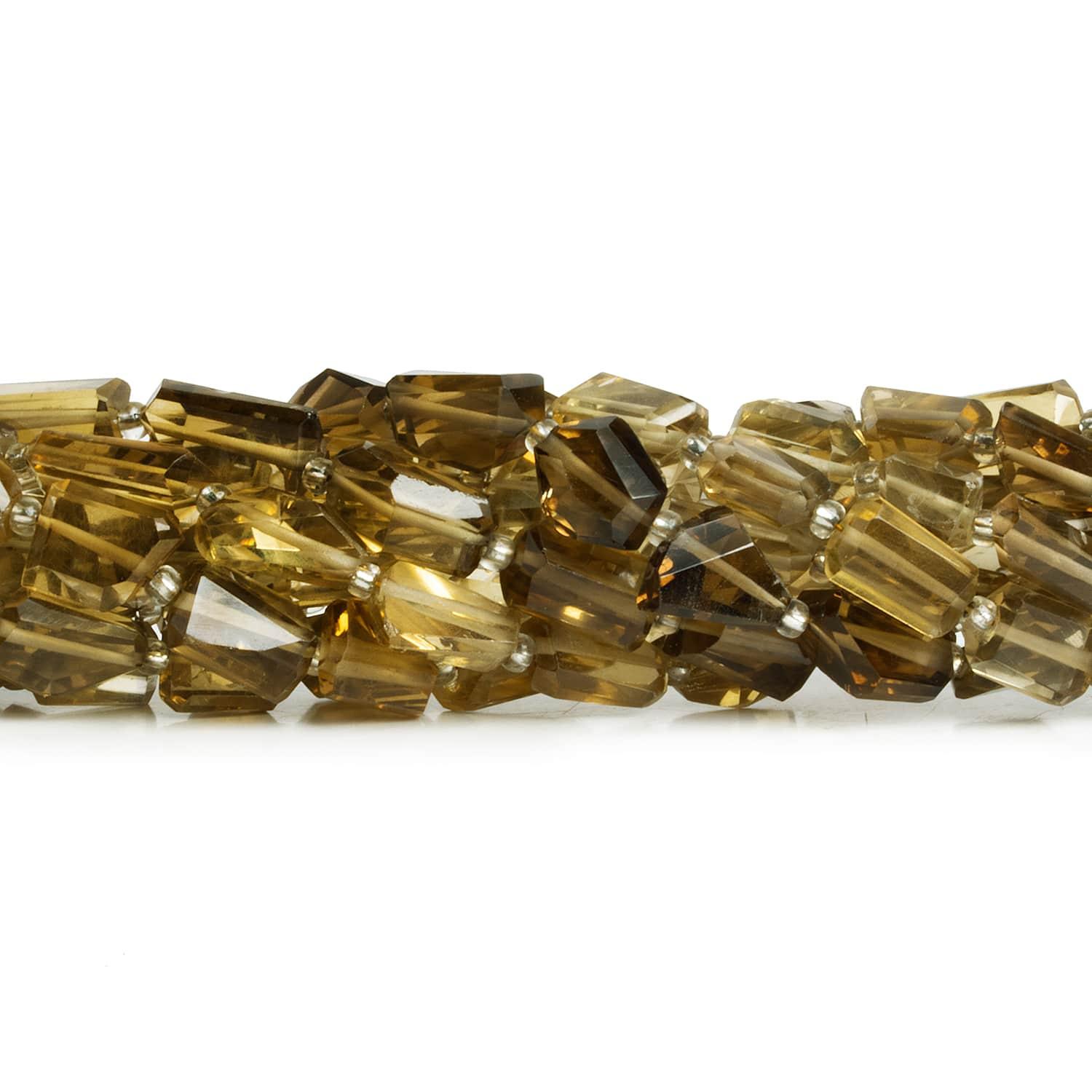 10x7mm Cognac Quartz Faceted Nuggets 14 inch 33 beads - The Bead Traders