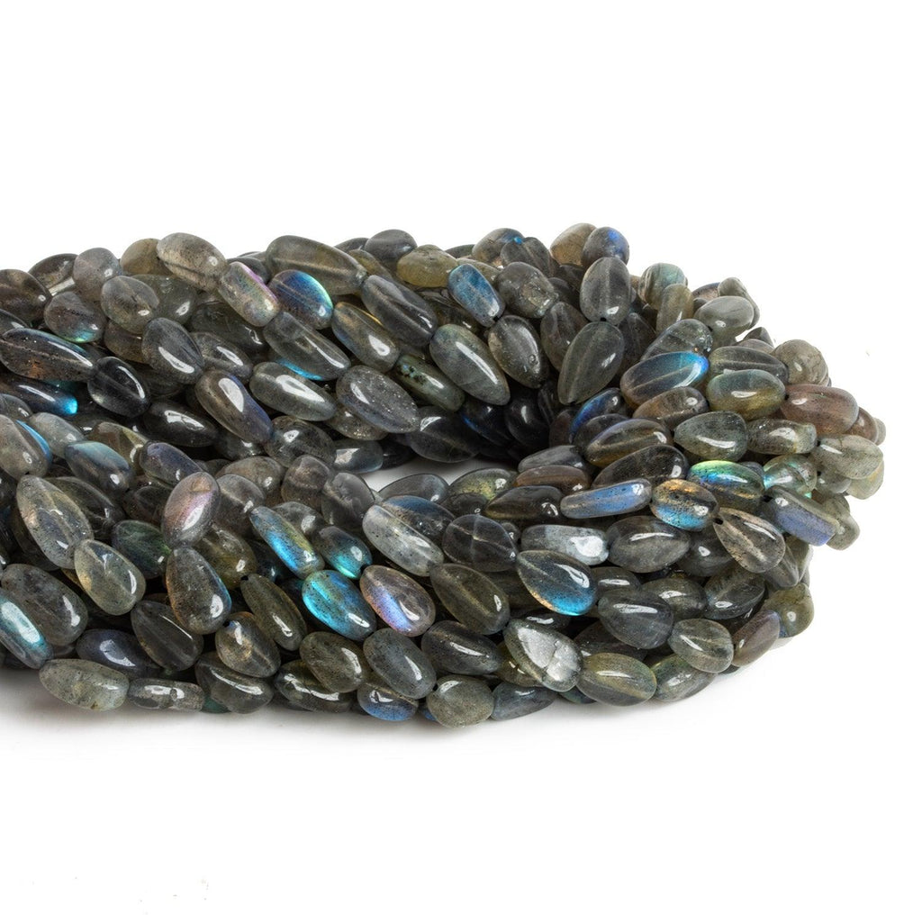 10x7mm Labradorite Handcut Ovals 12 inch 30 beads - The Bead Traders