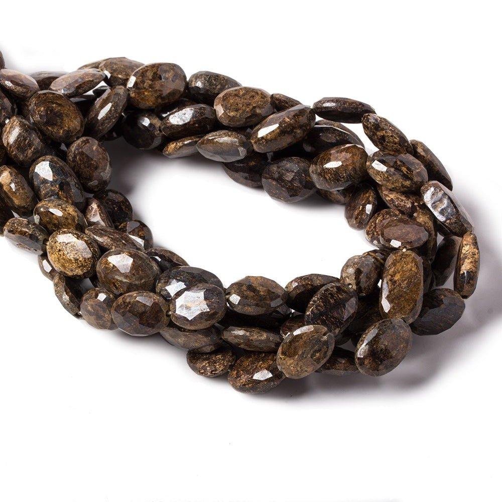 10x8-14x10mm Bronzite straight drilled faceted oval beads 13 inch 24 pieces - The Bead Traders