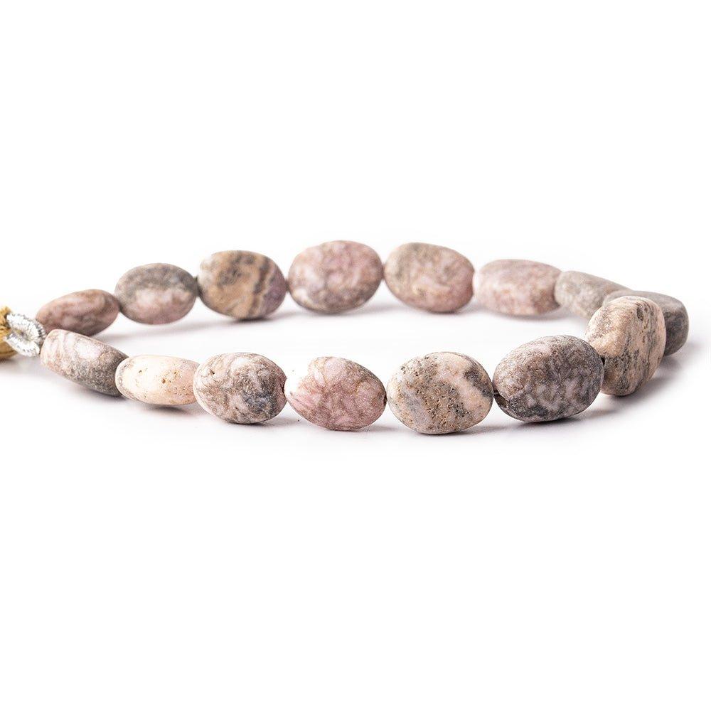 10x8-15x10mm Matte Chocolate Rhodochrosite plain ovals 7.5 inch 15 beads - The Bead Traders