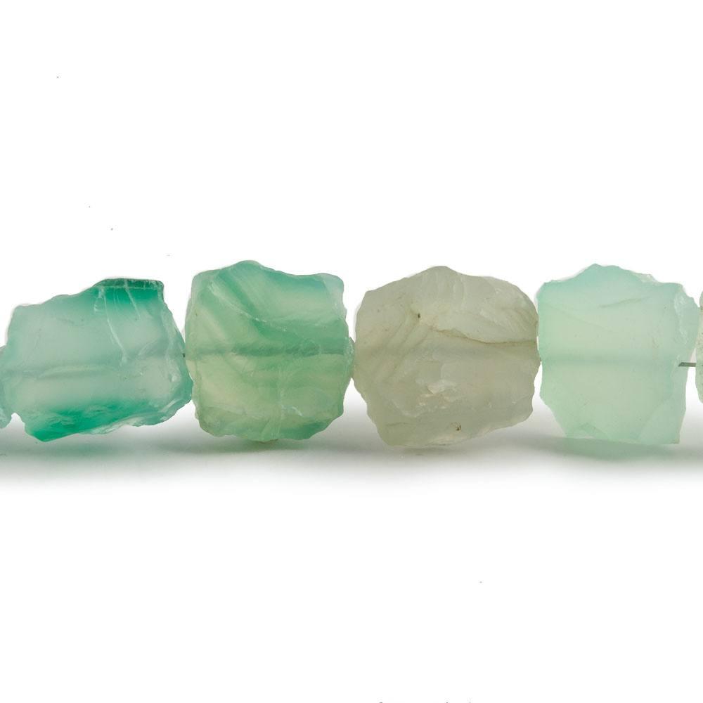 10x8-17x13mm Emerald Green Agate Hammer Faceted Square & Rectangle 8 inch 17 pcs - The Bead Traders