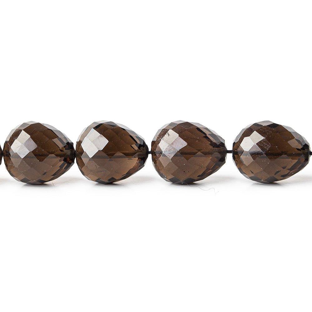 10x8mm Smoky Quartz Faceted Teardrop Beads 8 inch 20 beads - The Bead Traders