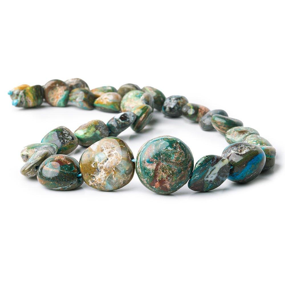 10x9x7-20x20x9mm Blue Peruvian Opal & Matrix plain nuggets 16 inch 30 beads - The Bead Traders
