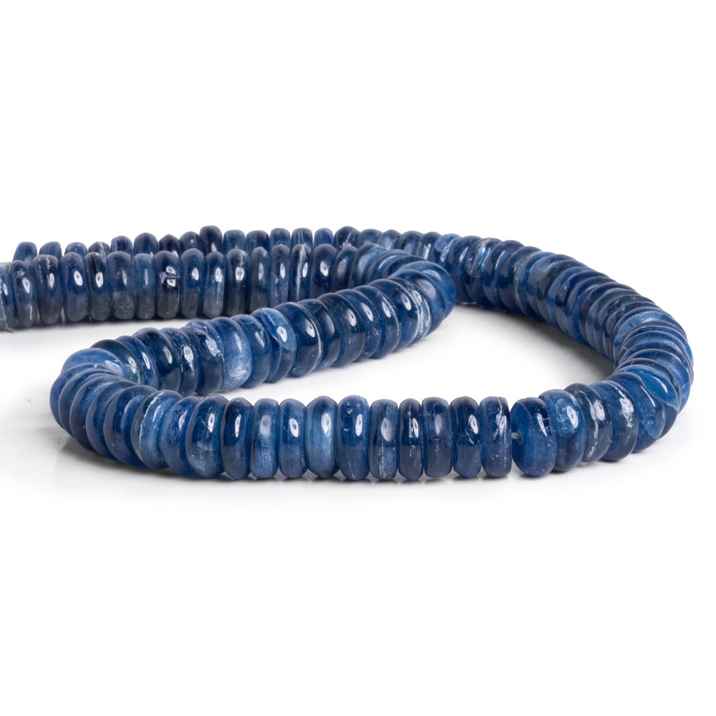 11-12mm Blue Kyanite Rondelles 16 inch 95 beads - The Bead Traders