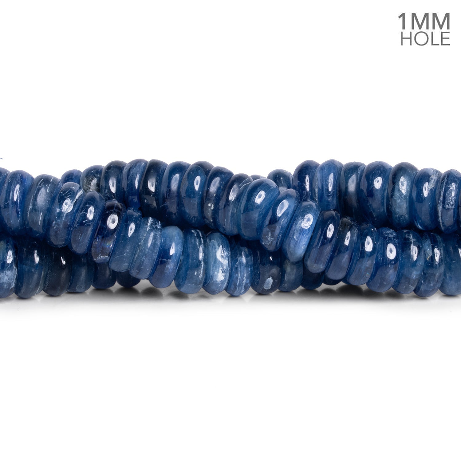 11-12mm Blue Kyanite Rondelles 16 inch 95 beads - The Bead Traders