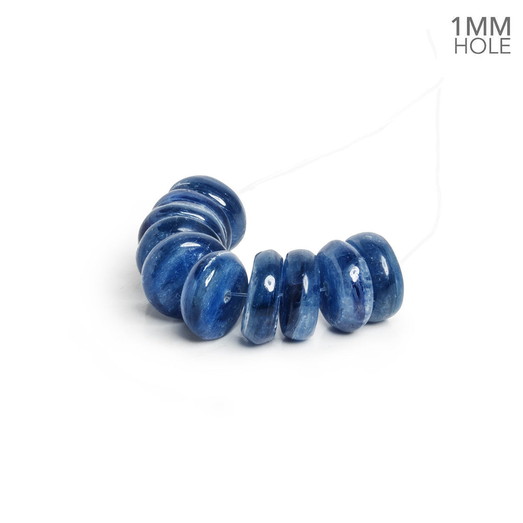 11-12mm Blue Kyanite Rondelles Set of 10 - The Bead Traders