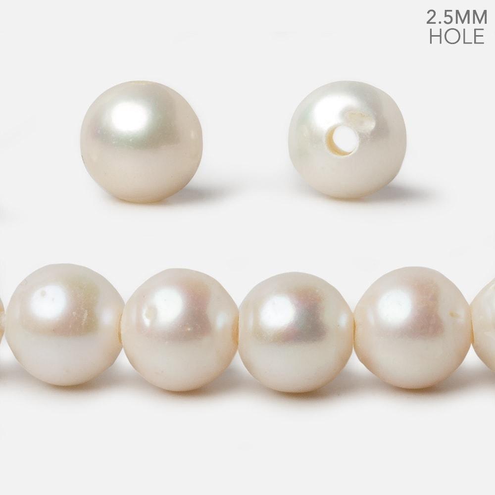 11-12mm Off White Baroque Large Hole Freshwater Pearls 18 pieces - The Bead Traders