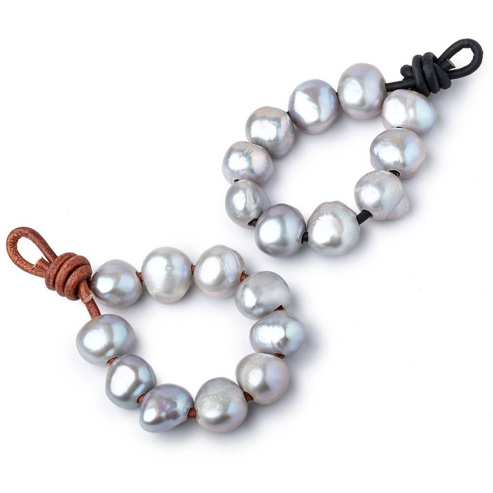 11-12mm Silver Lilac Large Hole Baroque Pearls Set of 10 - The Bead Traders