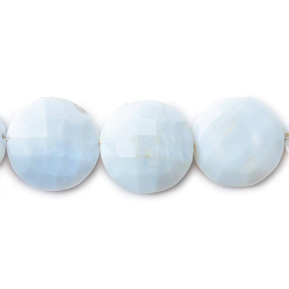 11-13mm Denim Blue Opal faceted coin beads 8 inch 13 pieces - The Bead Traders