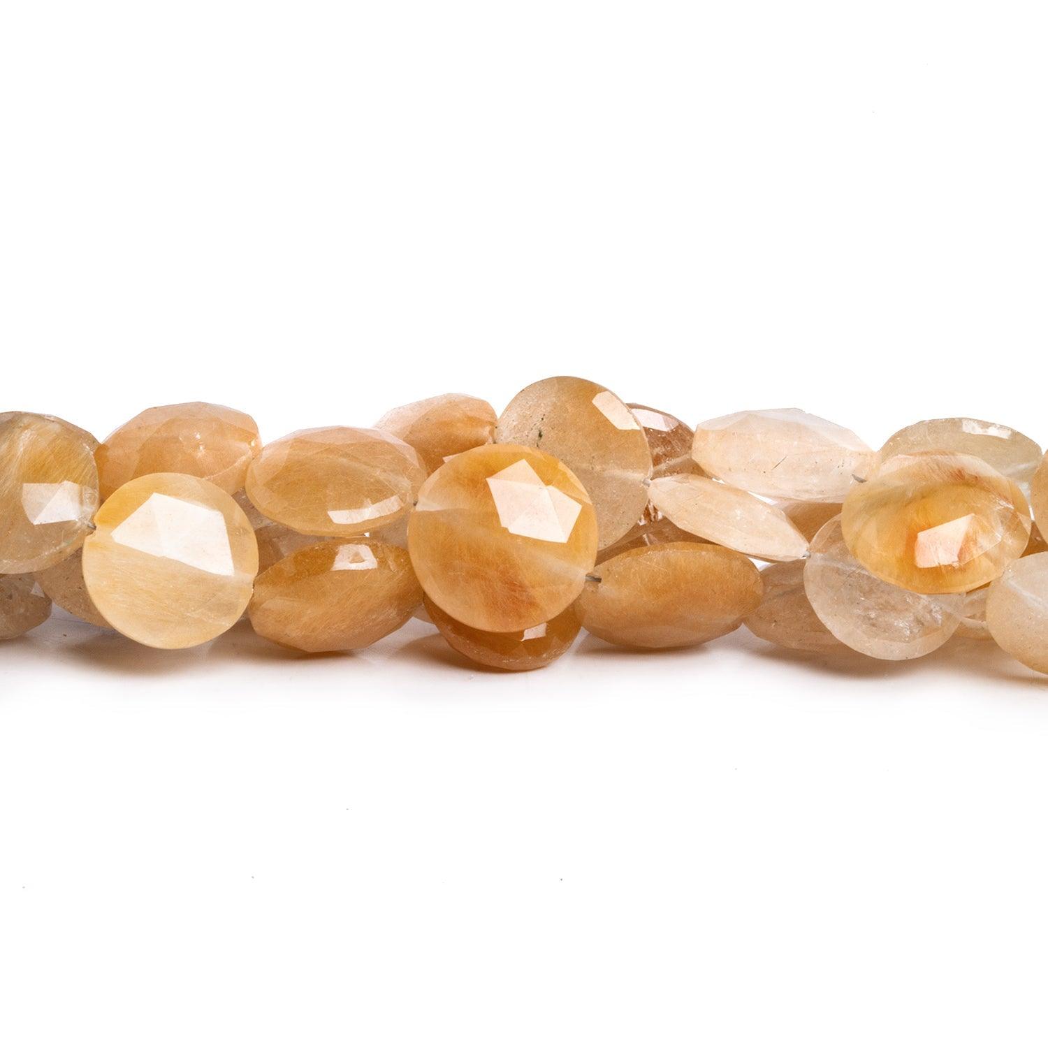11-13mm Rutilated Quartz Faceted Coins 8 inch 15 beads - The Bead Traders