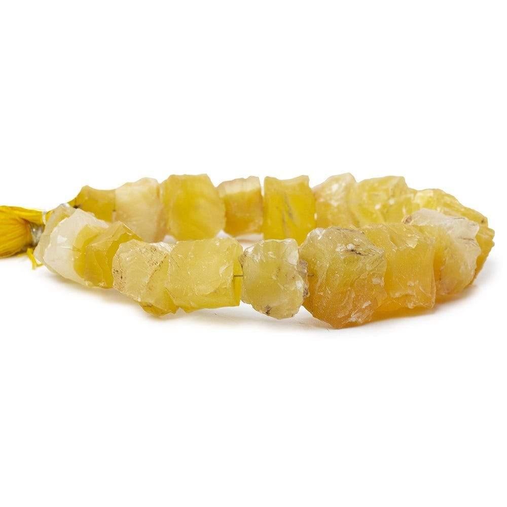 11-14mm Butter Yellow Agate Beads Hammer Faceted Cube 8 inch 18 pcs - The Bead Traders