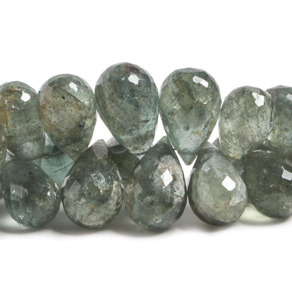11-18mm Moss Aquamarine Faceted Teardrop Beads 7.25 inch 54 pieces - The Bead Traders