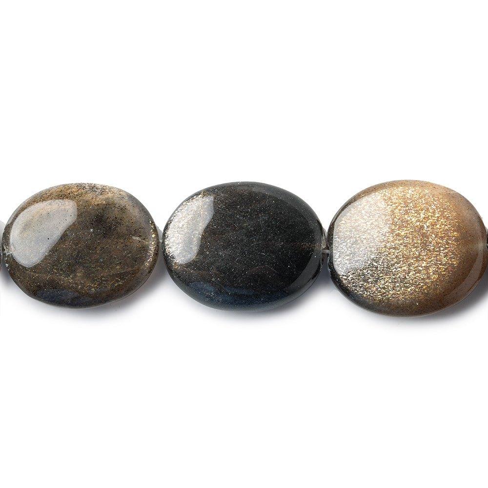 116x13-20x15mm Multi Oligoclase Feldspar plain ovals 15.5 inch 21 beads - The Bead Traders