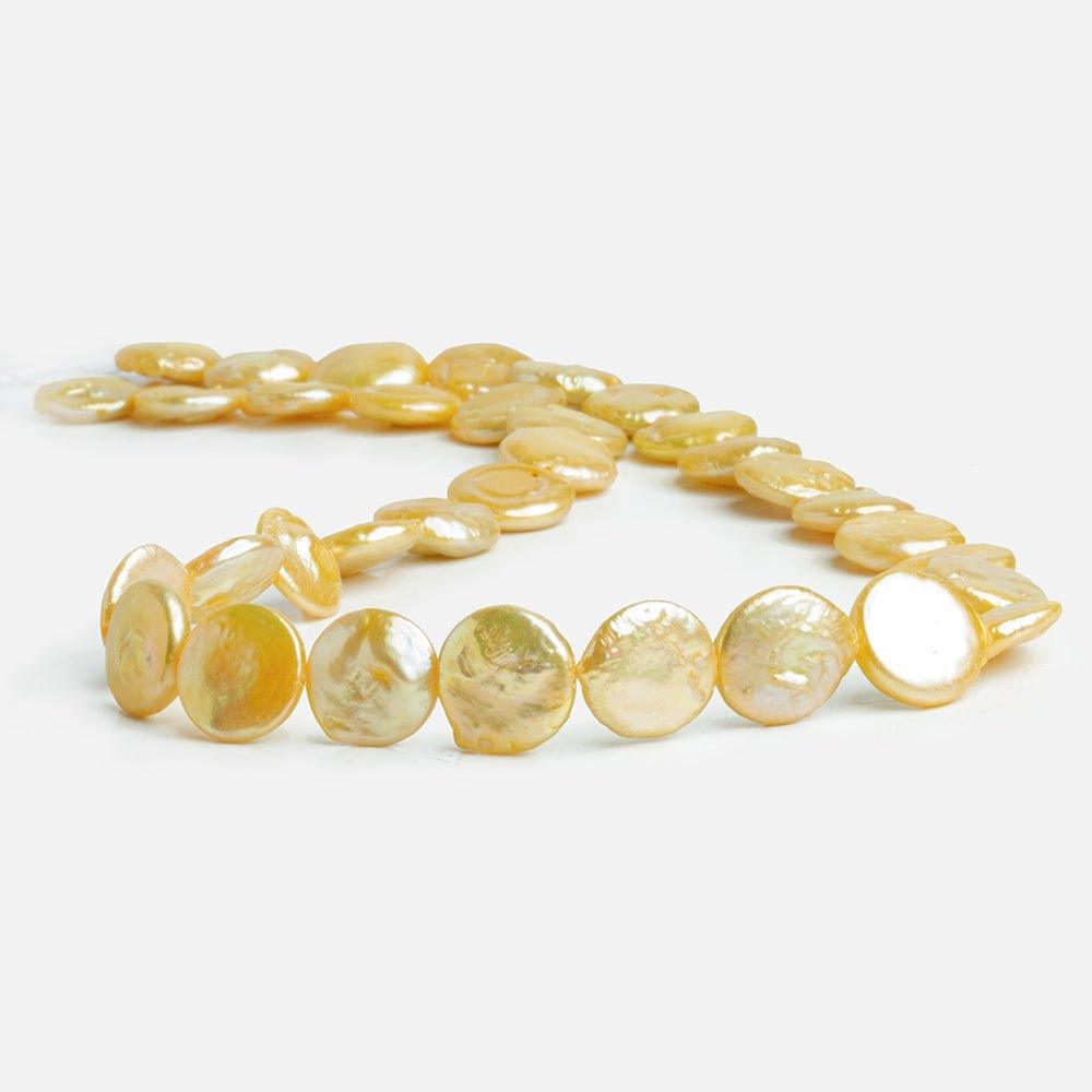 11mm Lemon Drop Freshwater Coin Pearls 15 inch 33 pieces - The Bead Traders