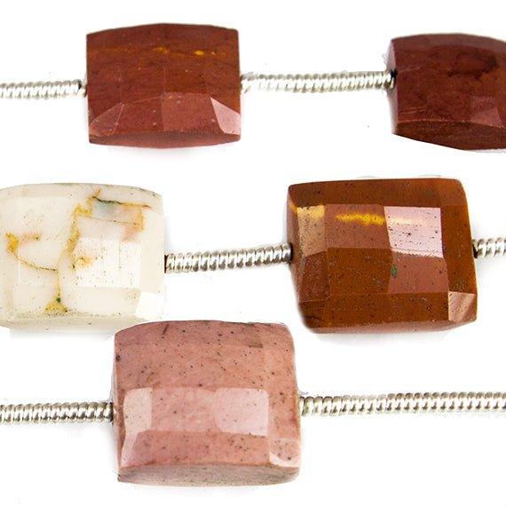 11mm Moukaite Faceted Square and Rectangle Beads 6 inches 6 beads - The Bead Traders
