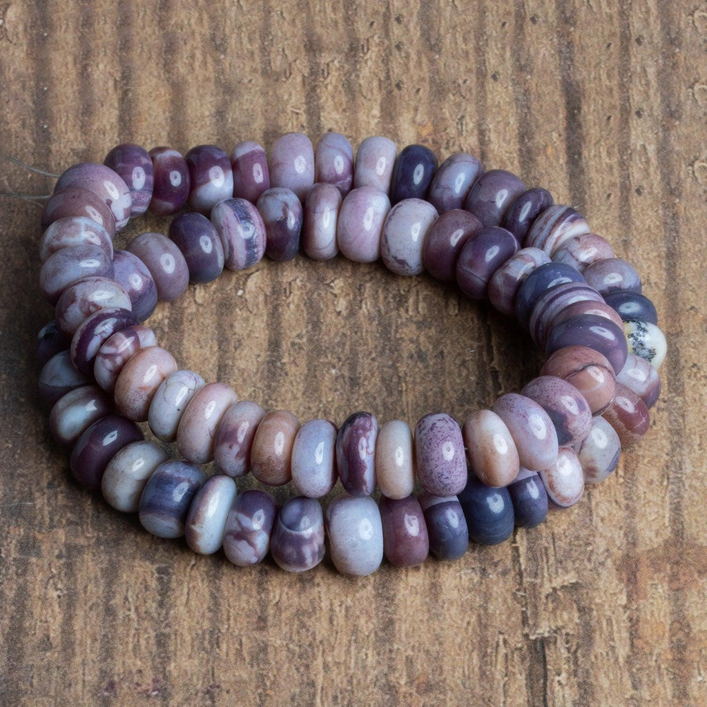 11mm Reddish Purple Opal Plain Rondelles 16 inch 65 beads - The Bead Traders