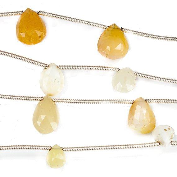 11mm Yellow Opal Faceted Pear and Heart Beads 6 inches 7 beads - The Bead Traders