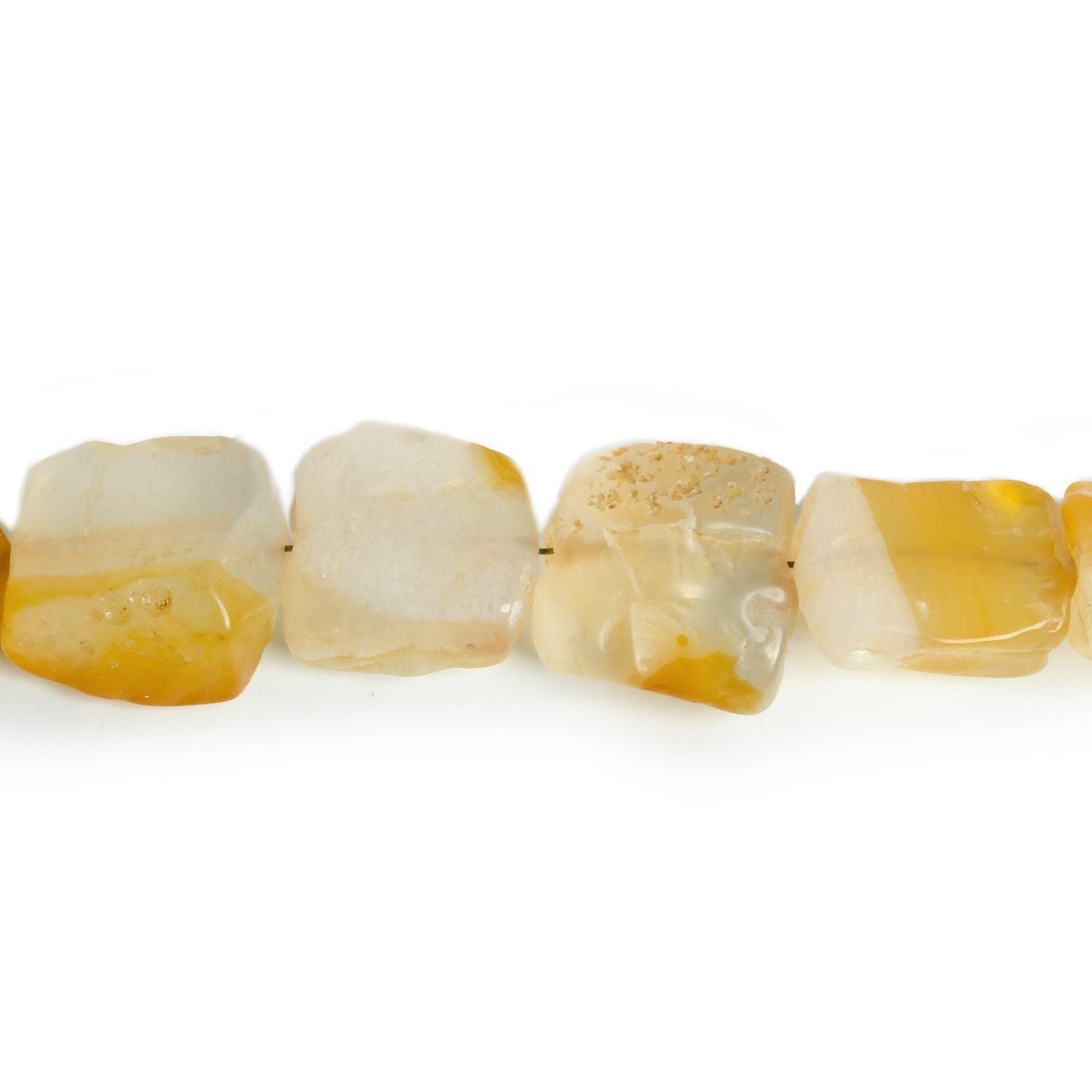 11x10-17x13mm Orange Agate Tumbled Hammer Faceted Rectangle 8 inch 13 pcs - The Bead Traders