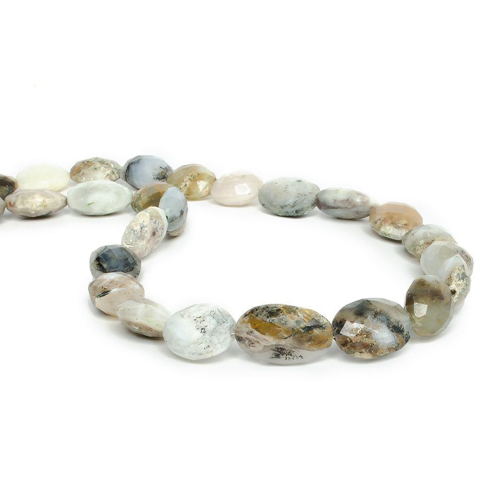 11x10mm-14x10mm Peruvian Dendritic Opal Faceted Ovals 15 inch 30 beads - The Bead Traders