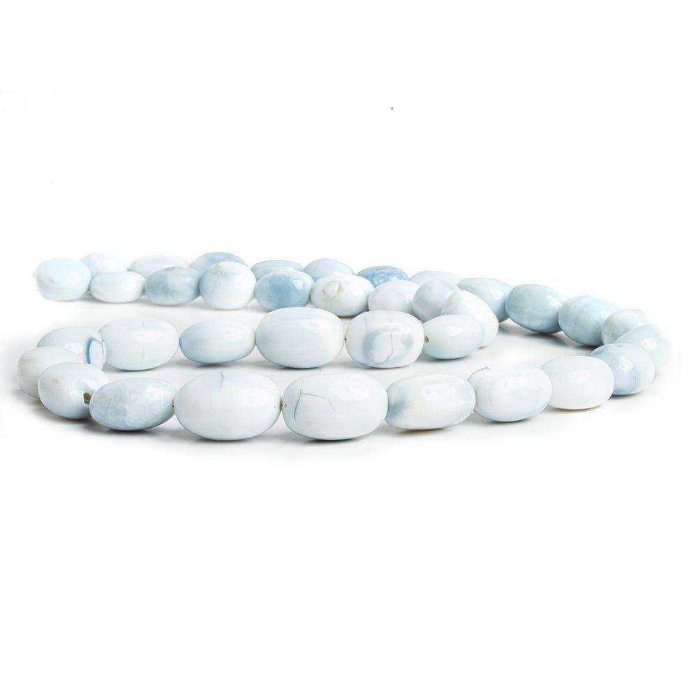 11x10mm-15x11mm Denim Blue Opal Plain Nugget Beads 18 inch 35 pieces - The Bead Traders