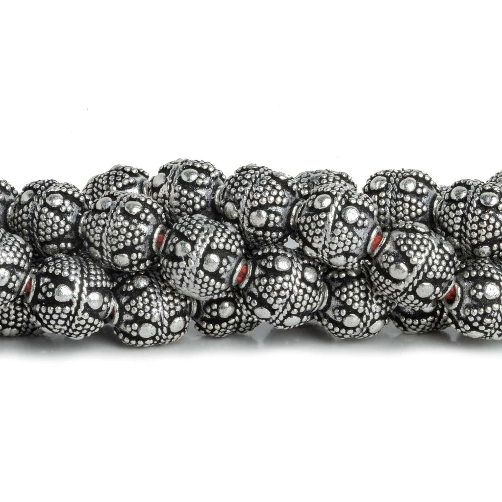 11x10mm Antiqued Silver Plated Copper Rounds 8 inch 18 beads - The Bead Traders