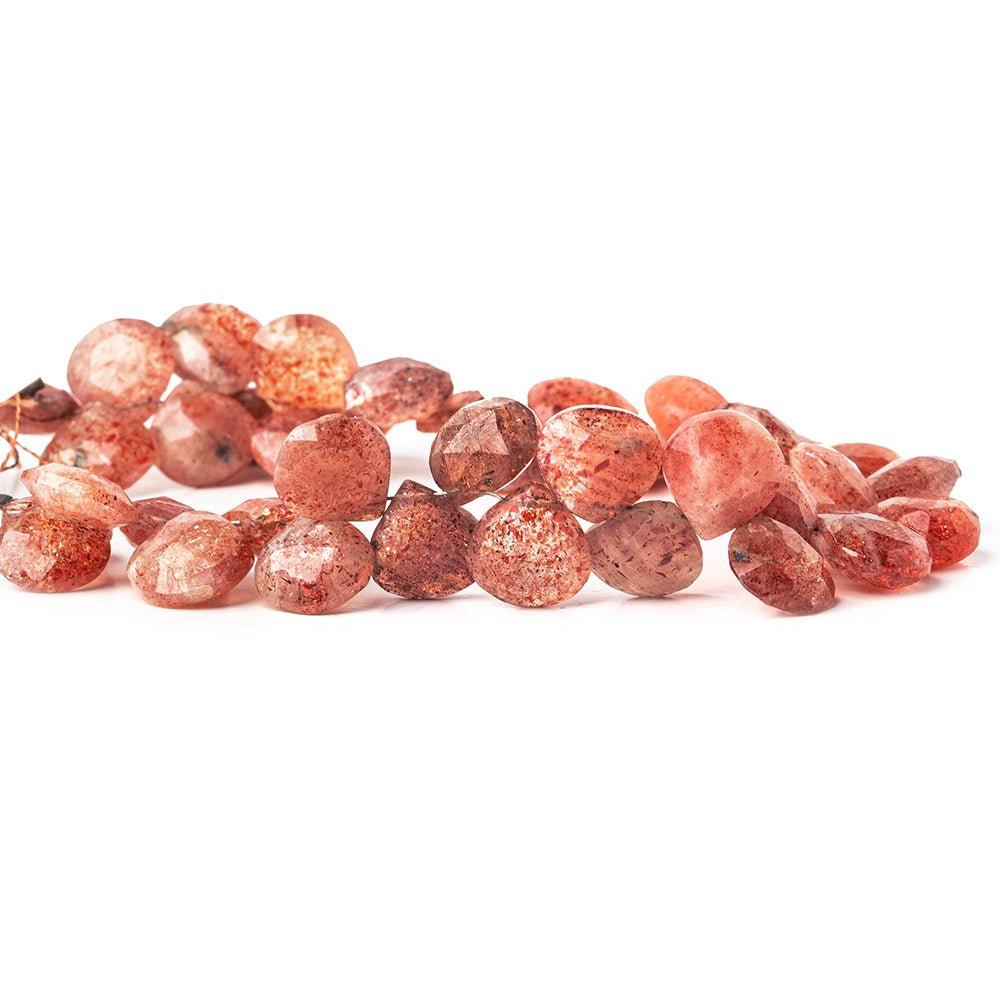 11x10mm Sunstone Faceted Heart Beads 8 inch 44 pieces - The Bead Traders