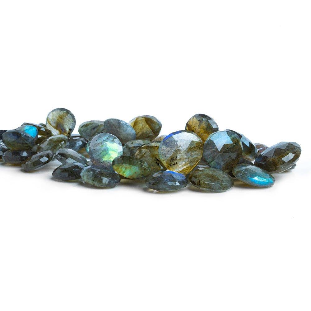 11x11-15x15mm Labradorite Faceted Hearts 8 inch 44 beads - The Bead Traders