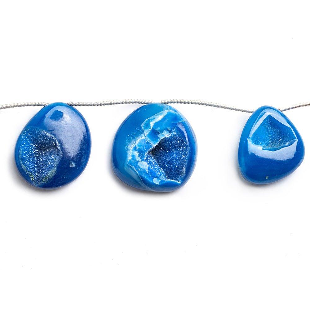 11x11-33x11mm Borealis Blue Agate Drusy Focal Bead Strand 7 pieces - The Bead Traders
