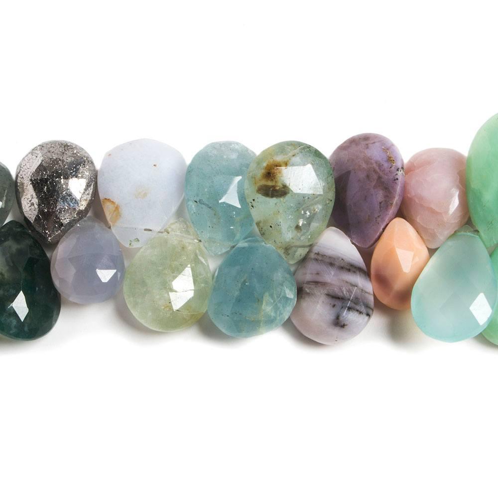11x7-16x11mm Multi Gemstone Faceted Pear Beads 15.5 inch 95 pieces - The Bead Traders