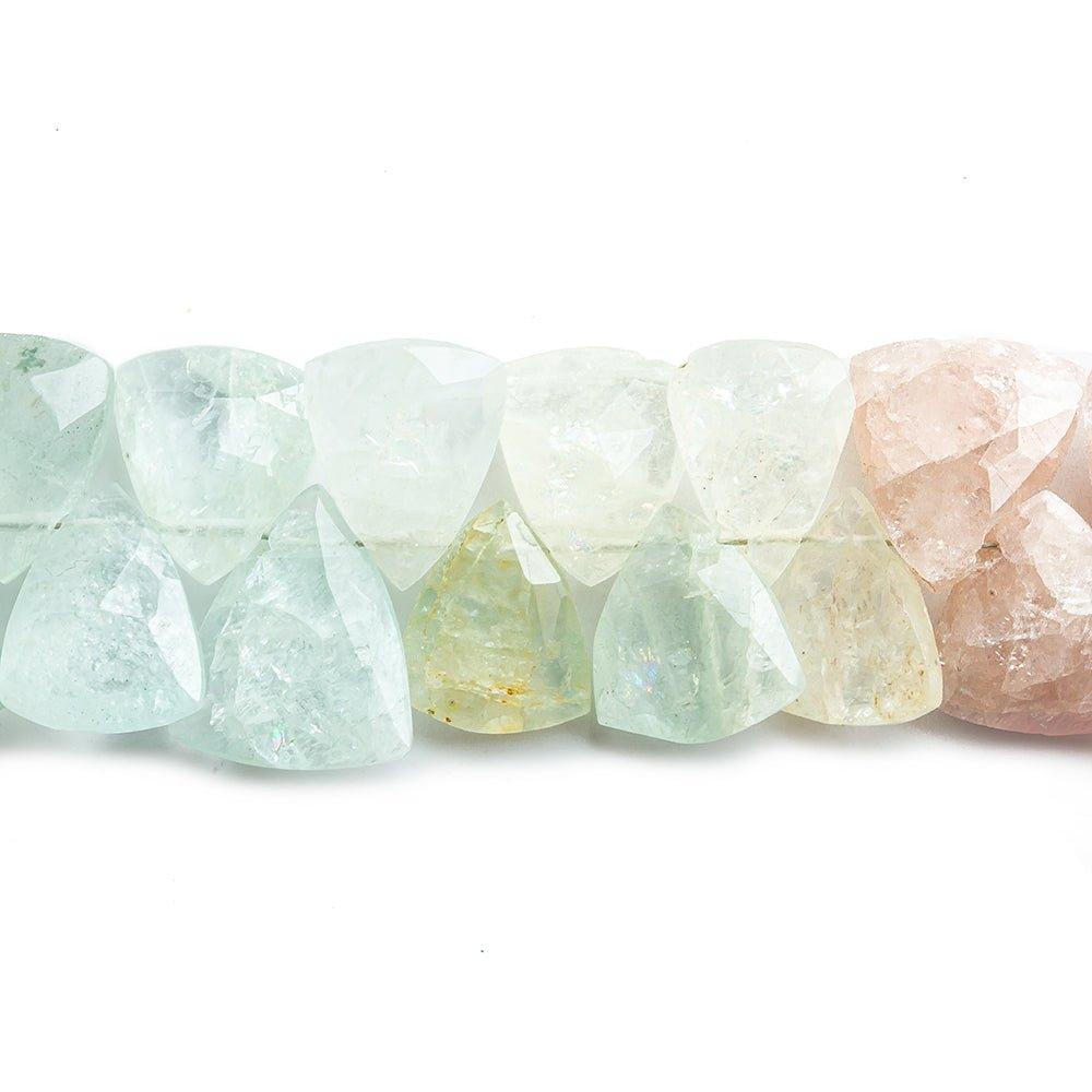 11x9.5mm-13x11.5mm Multi Beryl Top Drilled Trillions 7.5 inch 41 beads - The Bead Traders