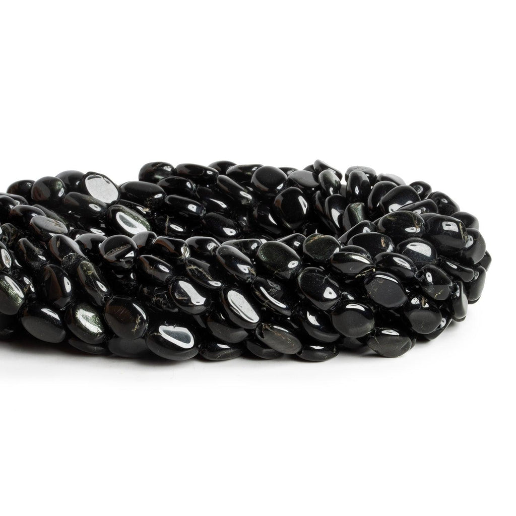 11x9mm Black Tourmaline Ovals 14 inch 33 beads - The Bead Traders