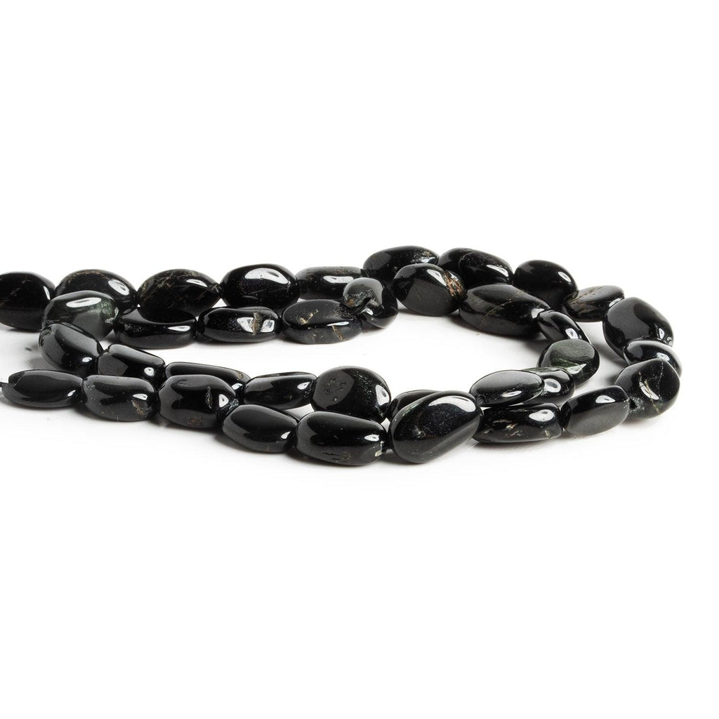 11x9mm Black Tourmaline Ovals 14 inch 33 beads - The Bead Traders