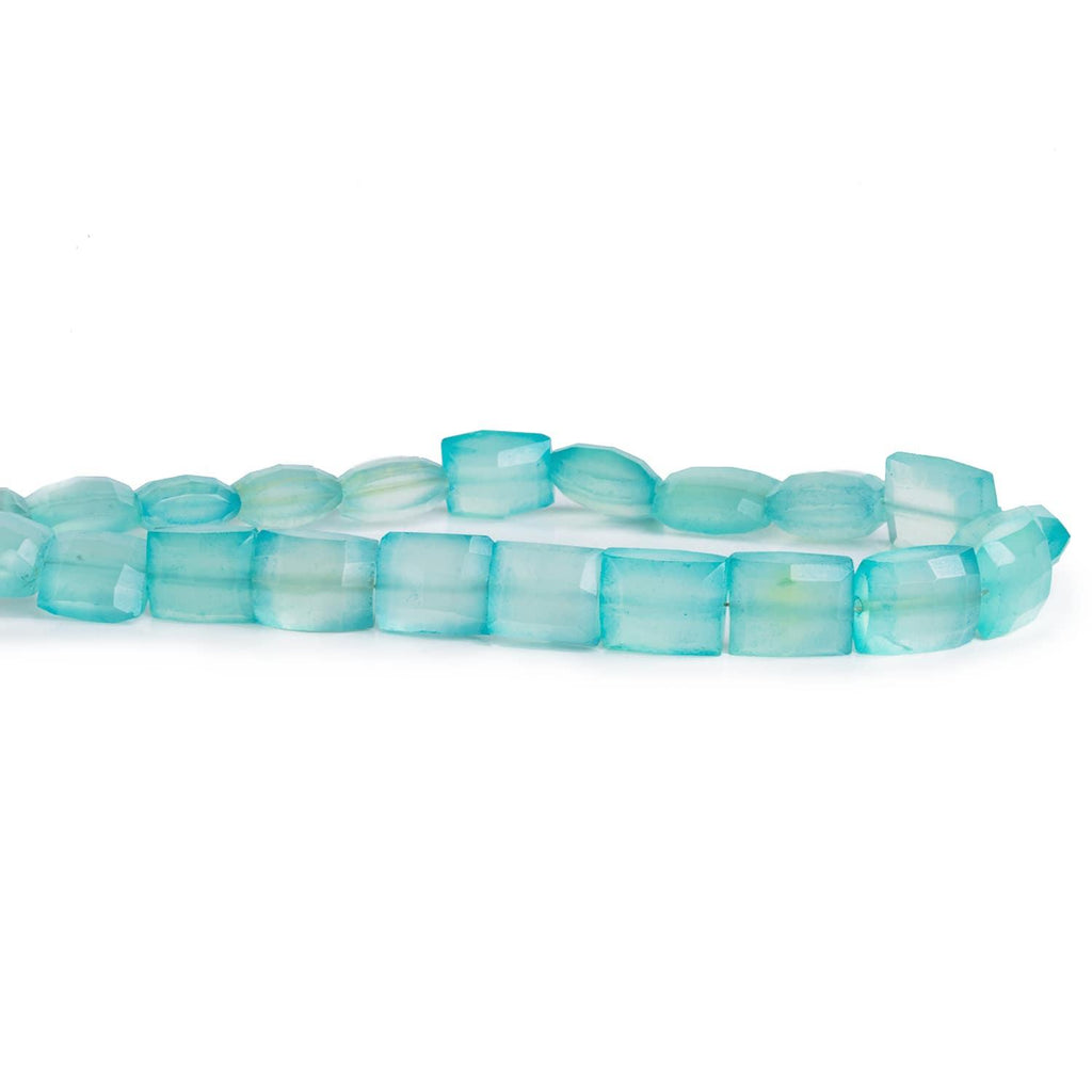 11x9mm Blue Chalcedony Faceted Rectangles 8 inch 19 beads - The Bead Traders